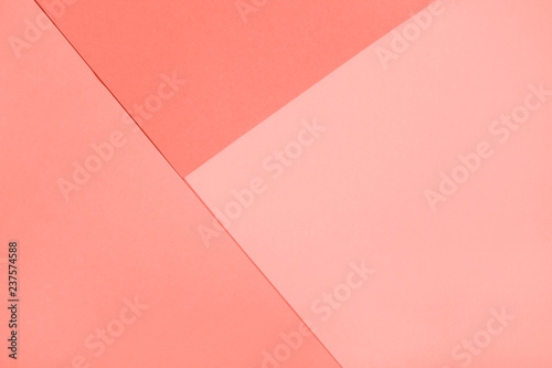 Living Coral abstract geometric paper background. Color of the year 2019. Main trend concept. photo