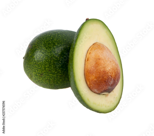 Fresh organic avocado isolated on the white. Tropical exotic food.