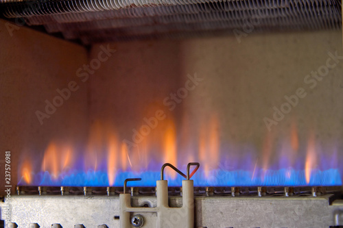 Obraz na plátně Gas burning in a heating appliance