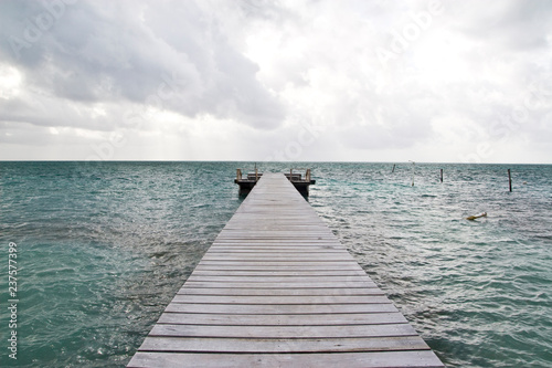 Wooden pier  Caye Caulker  Belize  Caribbean