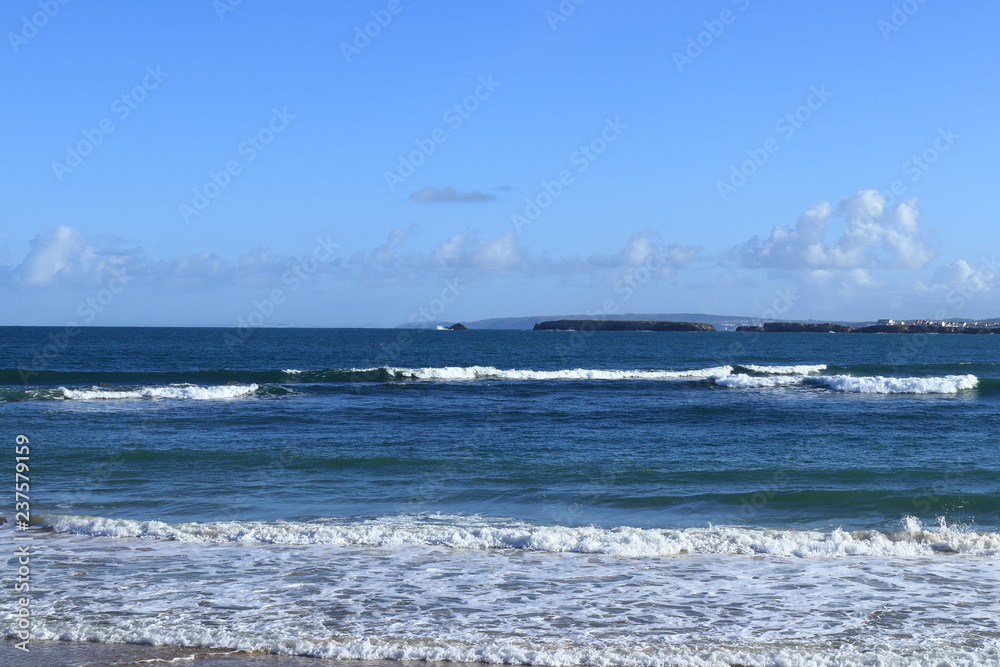 waves on the Gamboa beach in Peniche