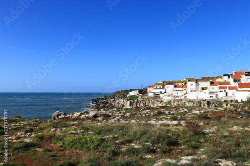 houses of the city of Peniche by the sea