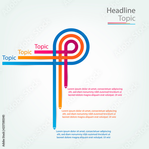 Infographic background with 3 steps overlaps circles design for presentation or web