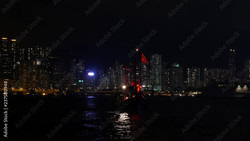 Traditional junk boat in Hong Kong Traditional junk boat in Hong Kong