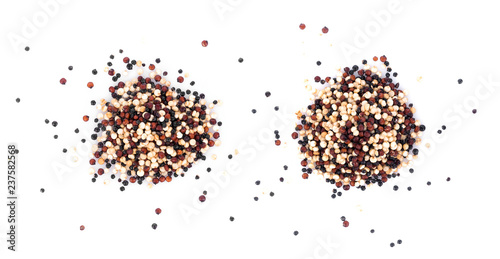 Real quinoa seeds isolated on white background