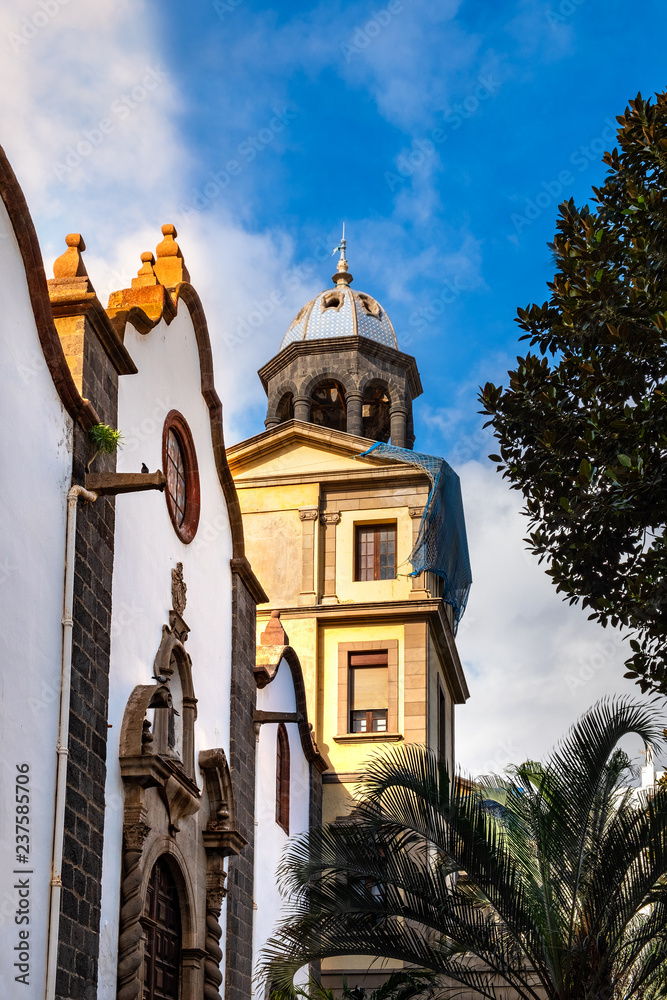 Wellknown buildings in Santa Cruz, the capital of Tenerife, but from a