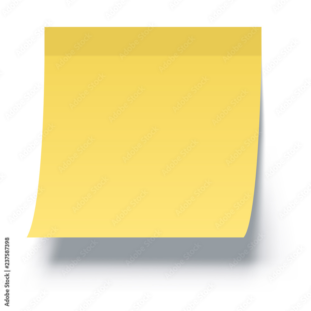 Yellow Sticky Note with Shadow Yellow Sticky Note with Shadow