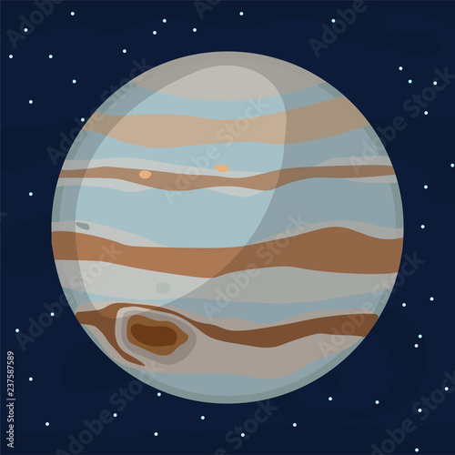 Vector illustration with Jupiter planet.