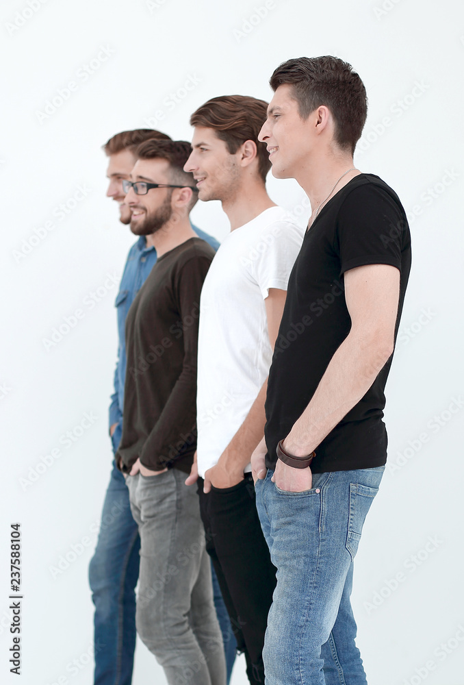 Group of people smiling at the office lined up Group of people smiling at the office lined up