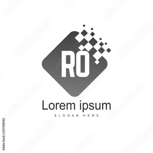 Initial RO Logo Template. Minimalist letter logo design