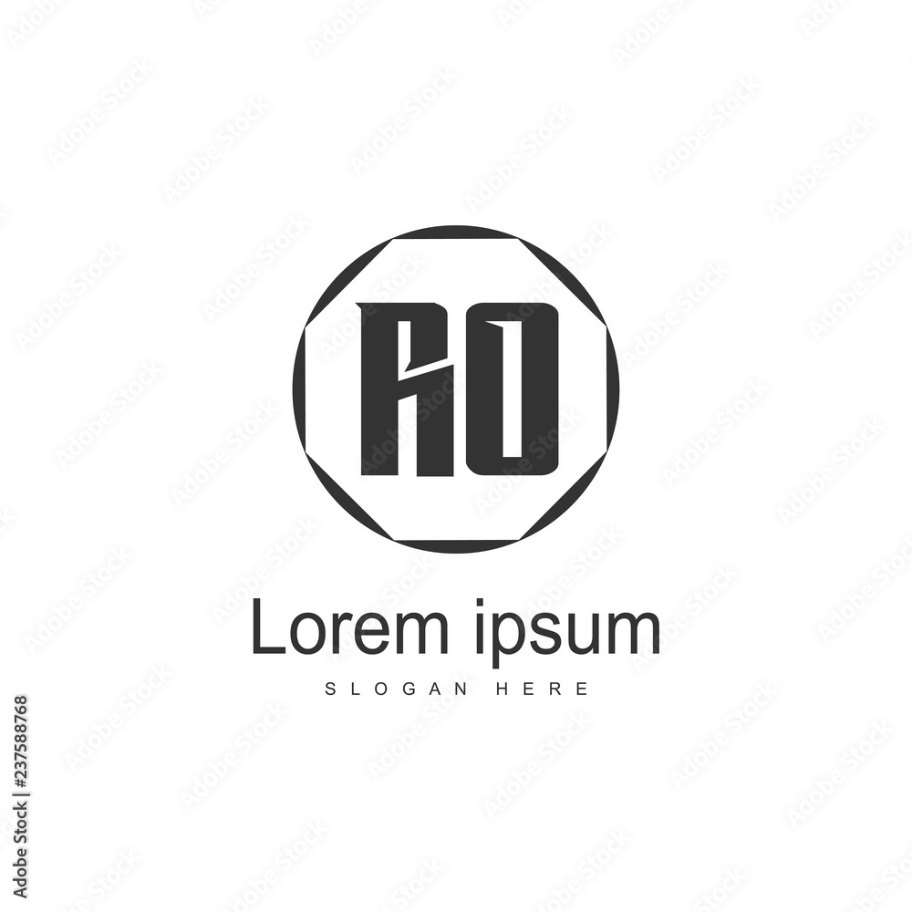 Initial RO Logo Template. Minimalist letter logo design Initial RO Logo Template. Minimalist letter logo design