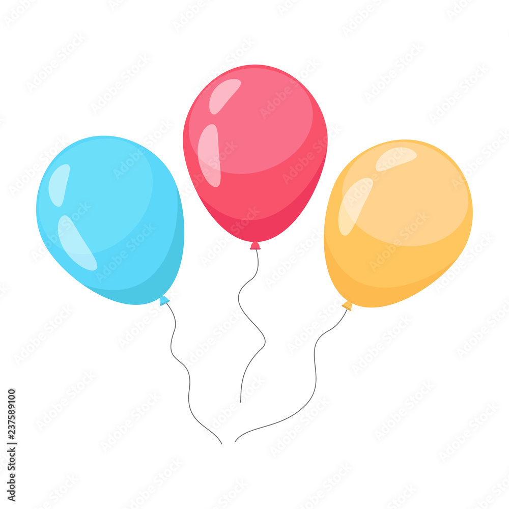 Balloon Icon. Balloons in cartoon flat style. Vector illustration.