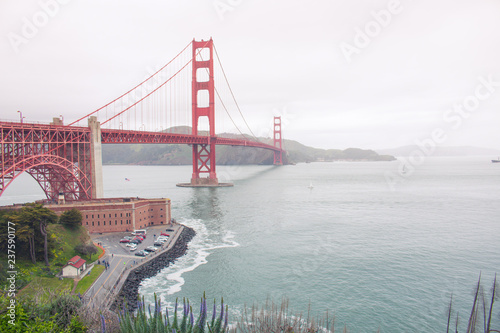Foggy golden gate bridge