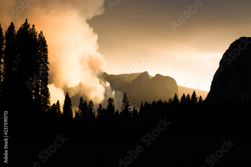 fiery sunset in the mountains