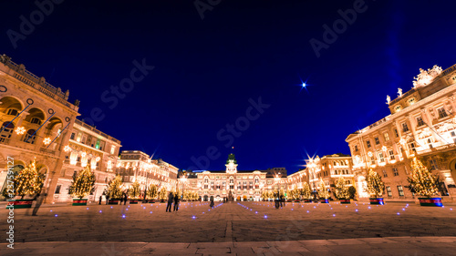 The square of Trieste during Christmas time