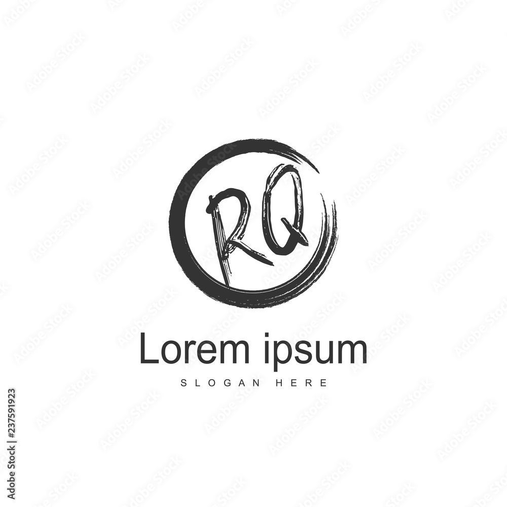 Initial RQ Logo Template. Minimalist letter logo design Initial RQ Logo Template. Minimalist letter logo design