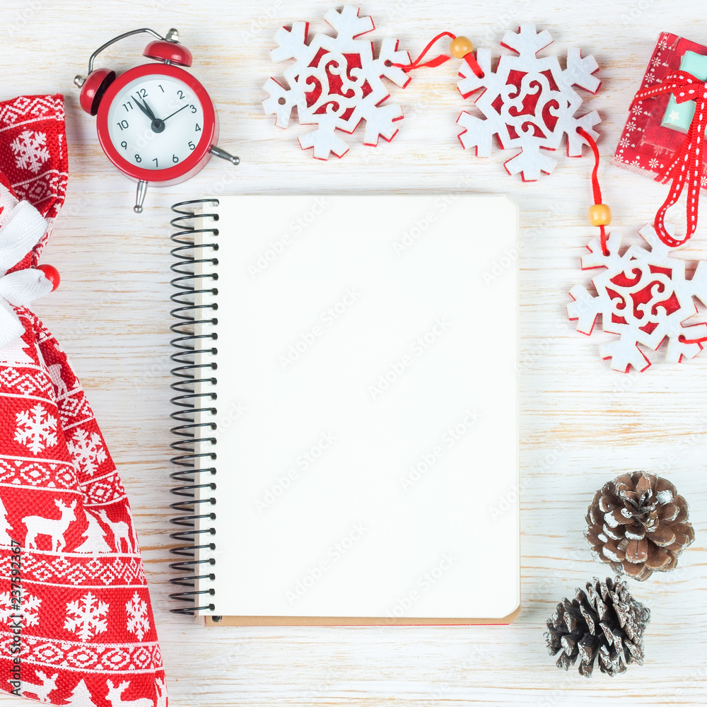 Fototapeta premium Cristmas and New Year background. top view, flat lay.