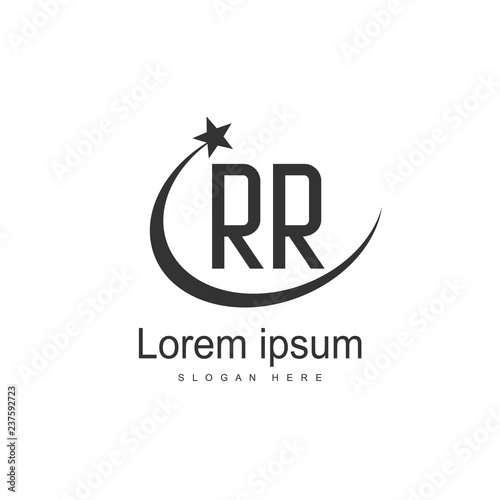 Initial RR Logo Template. Minimalist letter logo design