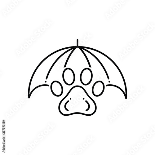 Black line icon for pet insurance