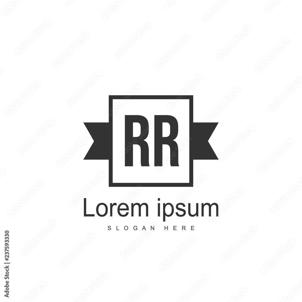Obraz premium Initial RR Logo Template. Minimalist letter logo design
