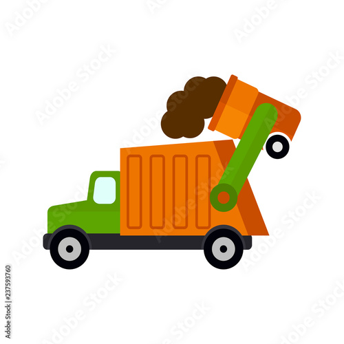 Garbage truck. Vector illustration. EPS 10. Clean city.