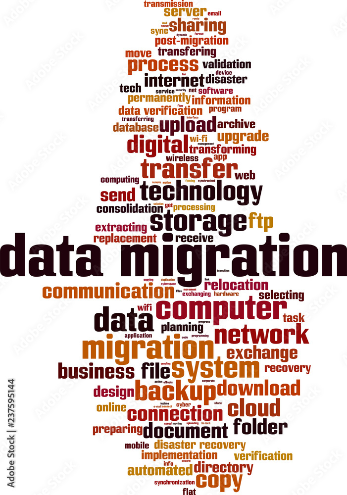 Obraz premium Data migration word cloud