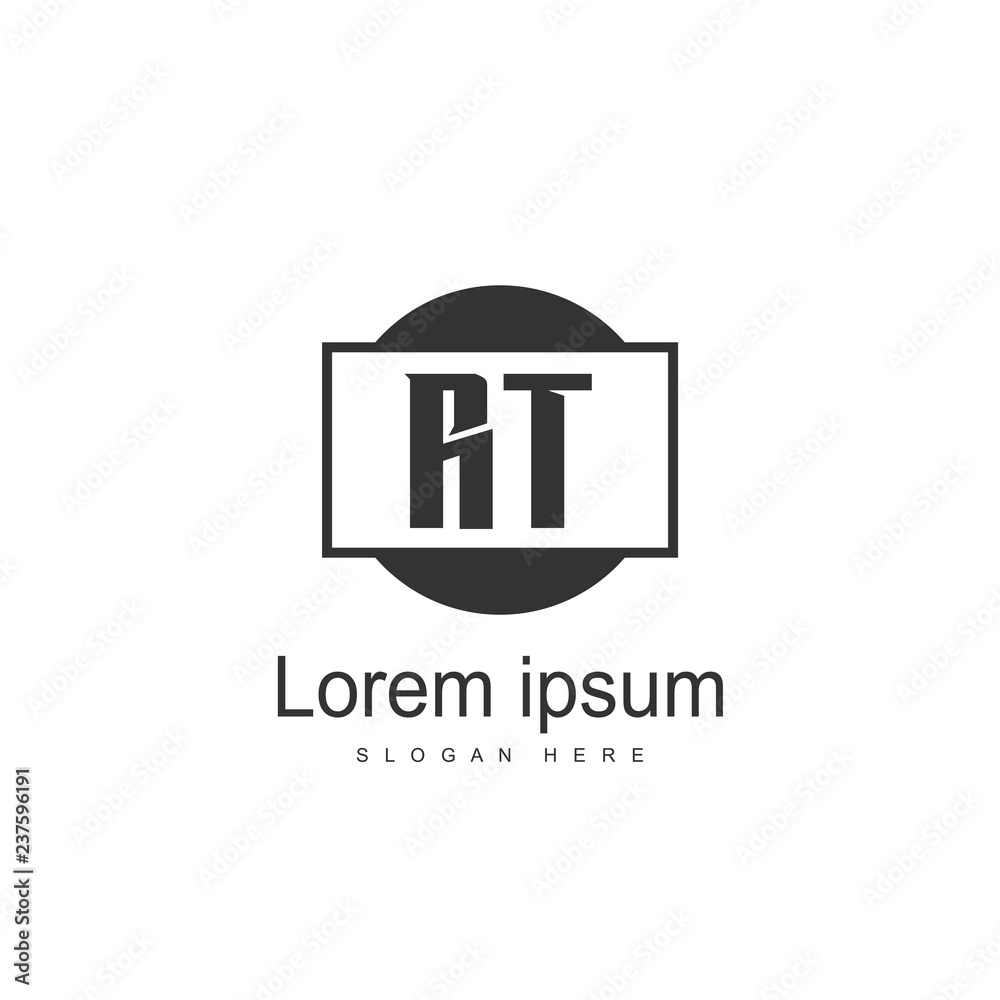 Initial RT Logo Template. Minimalist letter logo design Initial RT Logo Template. Minimalist letter logo design