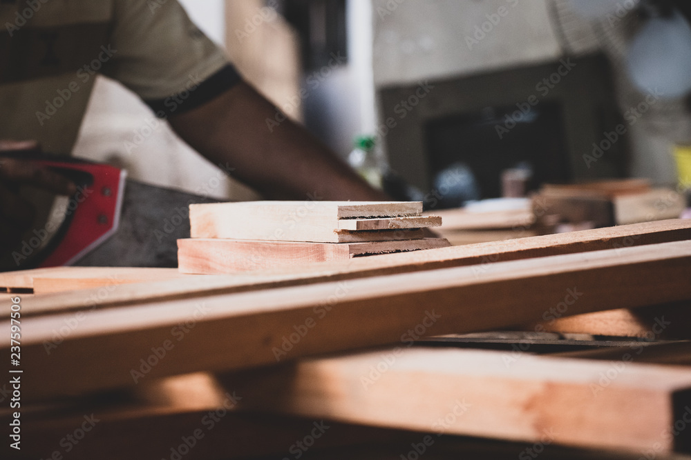 wood lumber from sawmill material in carpenter workshop wood lumber from sawmill material in carpenter workshop
