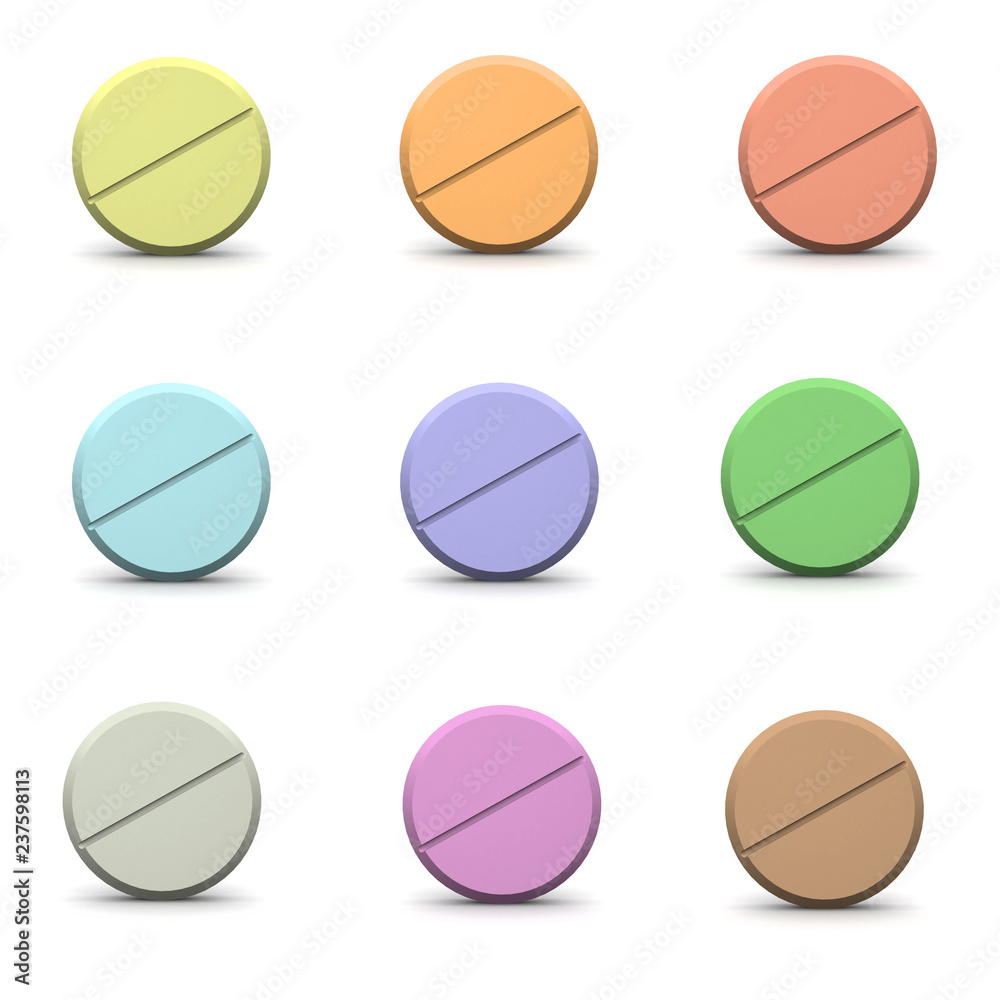 Fototapeta premium pills on white background