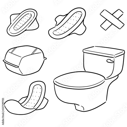 vector set of sanitary napkin