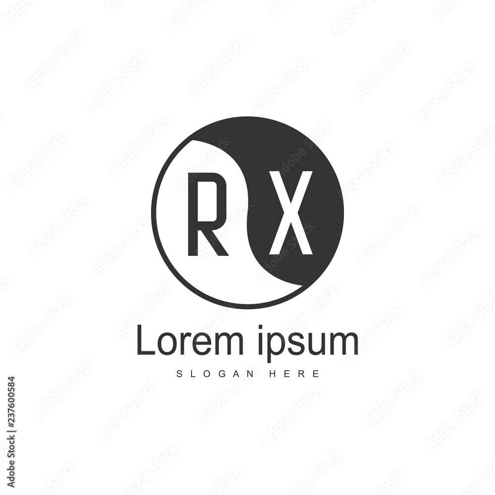 Initial RX Logo Template. Minimalist letter logo design Initial RX Logo Template. Minimalist letter logo design