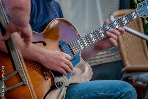 Jazz guitar busker