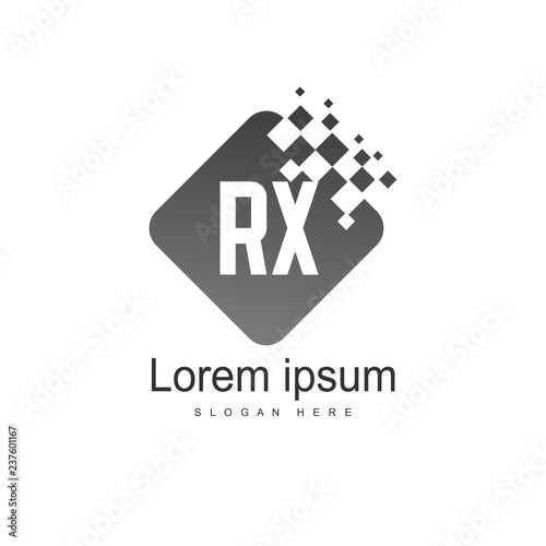 Initial RX Logo Template. Minimalist letter logo design