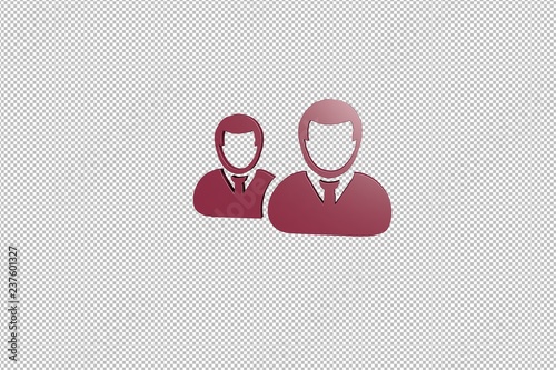 red Supervise 3D illustration on transparent background