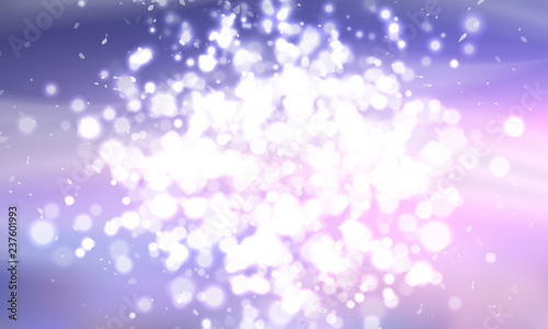 A cluster of glowing lights of different sizes. Blurred lights. The city lights at night. On blue background. Vector
