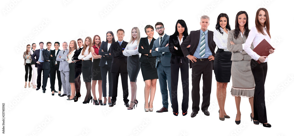 Template with a crowd of business people