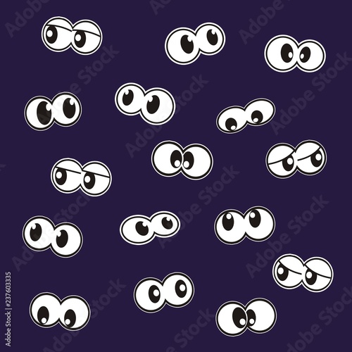 group of eyes, crazy vector icon	