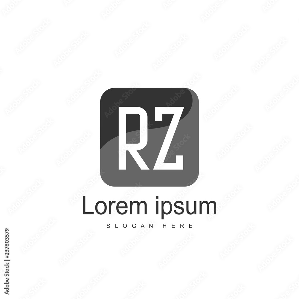 Initial RZ Logo Template. Minimalist letter logo design
