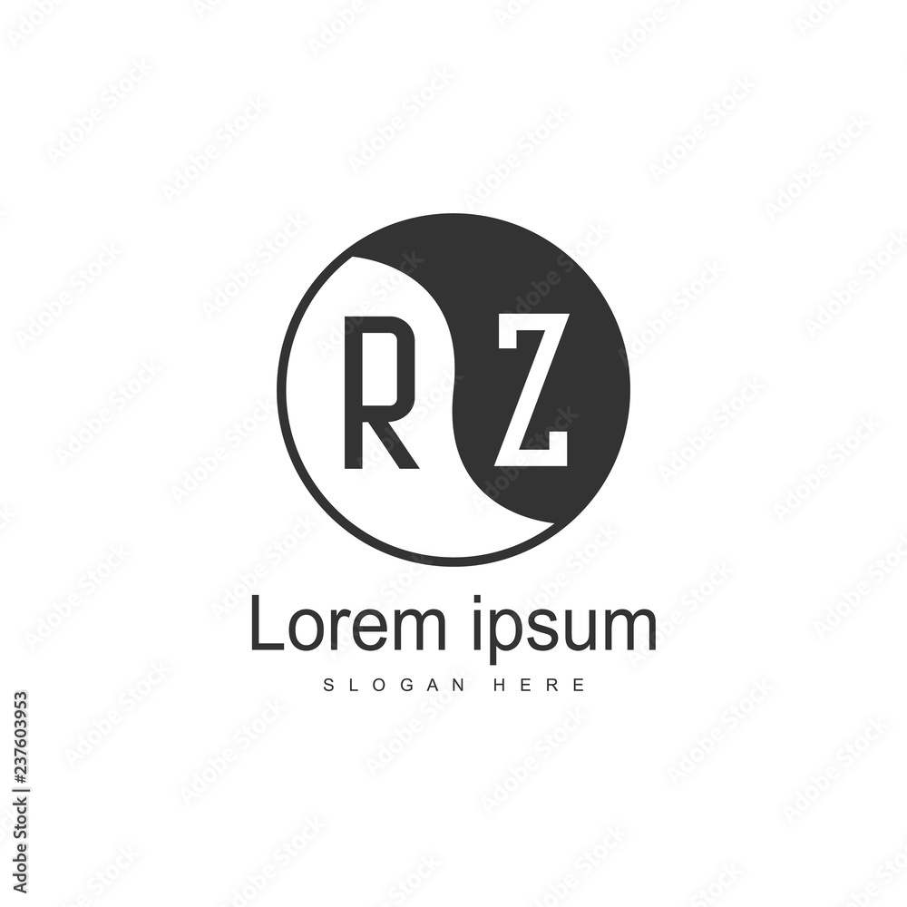 Initial RZ Logo Template. Minimalist letter logo design Initial RZ Logo Template. Minimalist letter logo design