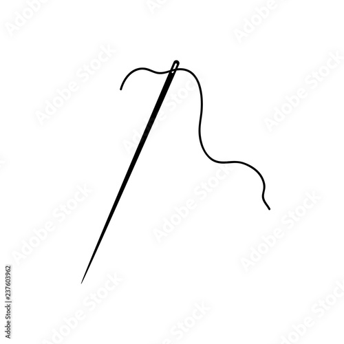 needle and thread icon. vector illustration