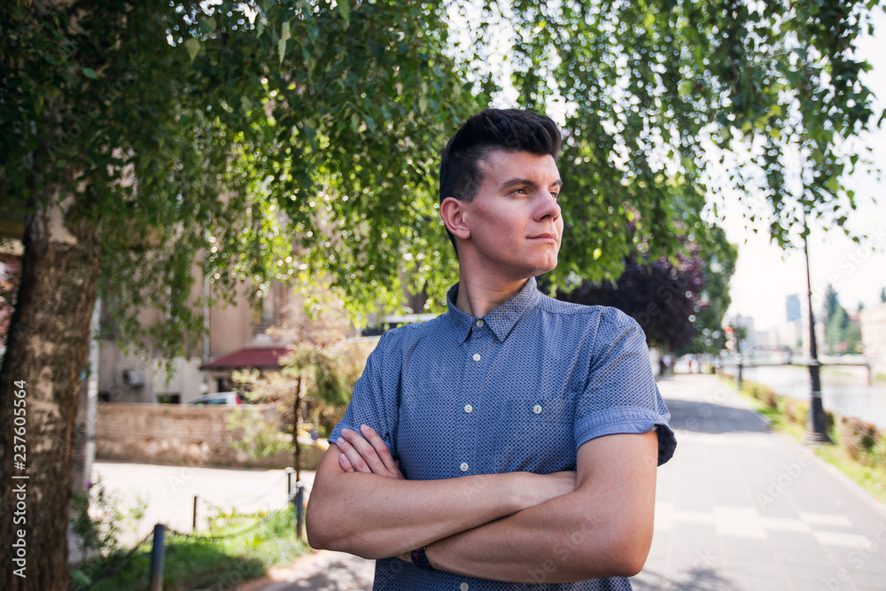 Portrait of young and confident male ceo outdoor