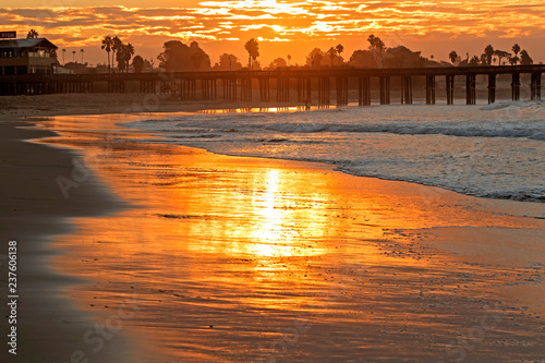 California beach sunrise along the coast