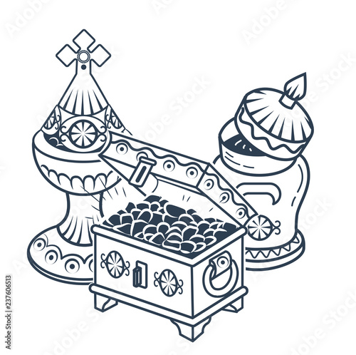 traditional Magi offerings icon  white background