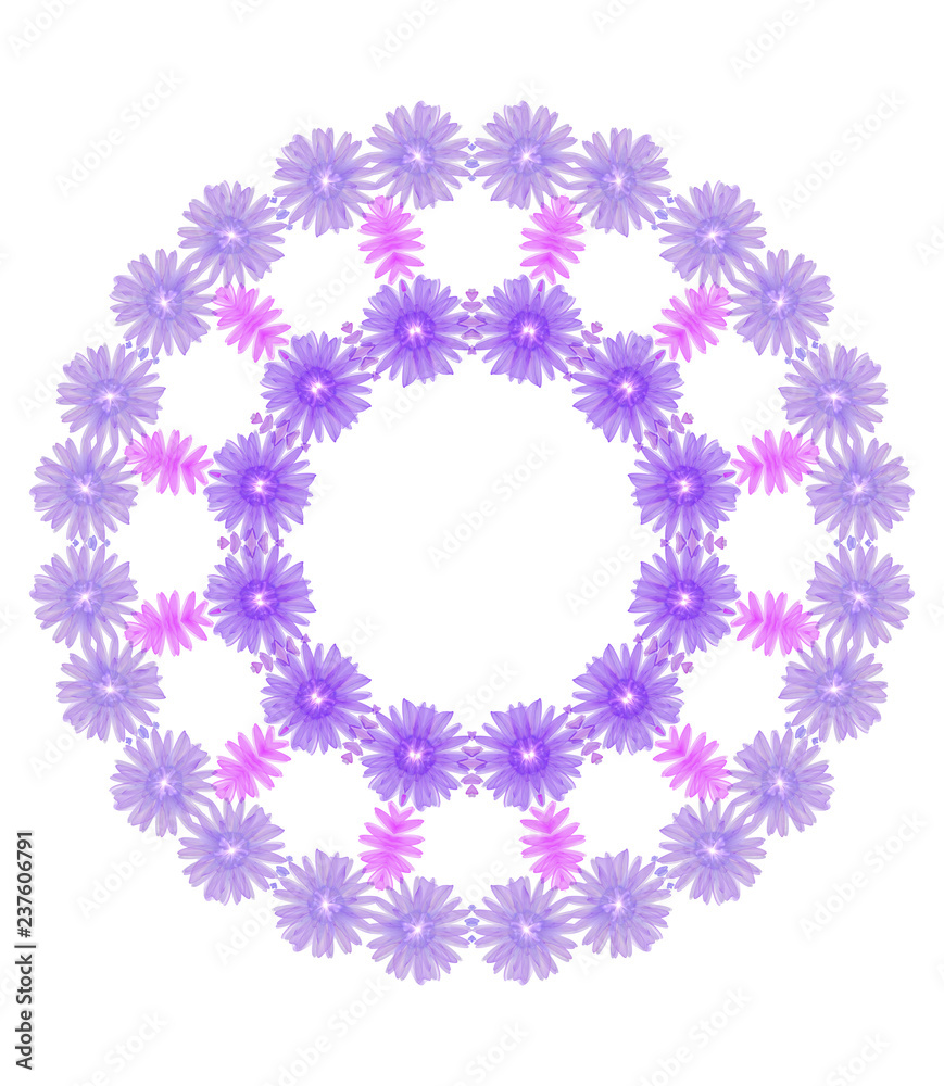 round of purple flowers, design element round of purple flowers, design element