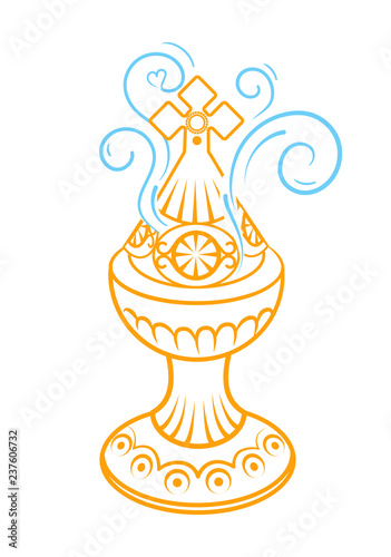 Incense burner icon gold