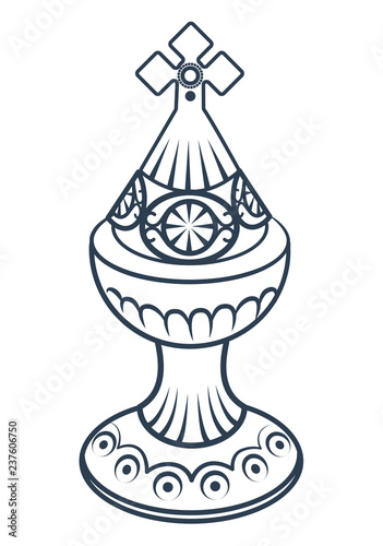 Old black censer hung  icon