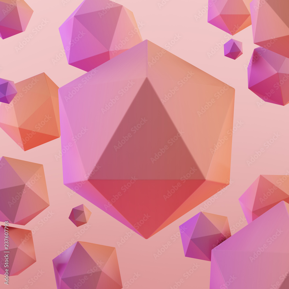 Fototapeta premium Abstract multicolor polygonal shapes.