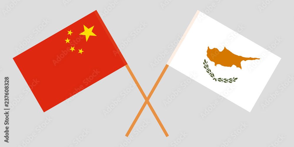 Cyprus and China. The Cyprian and Chinese flags. Official proportion. Correct colors. Vector Cyprus and China. The Cyprian and Chinese flags. Official proportion. Correct colors. Vector