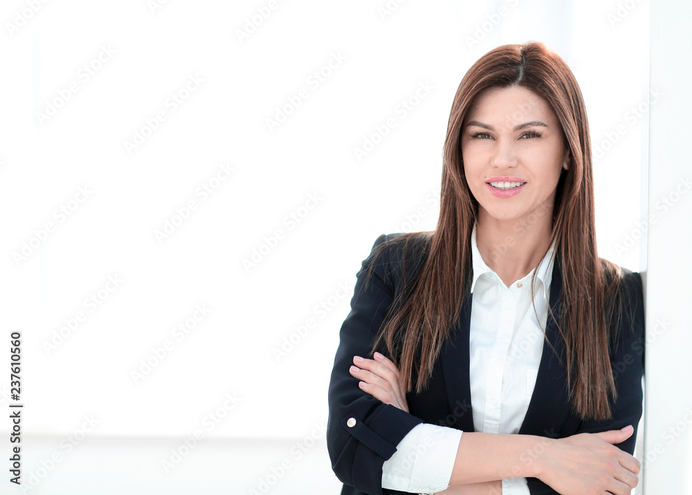 Close up portrait of young woman in business suit Close up portrait of young woman in business suit