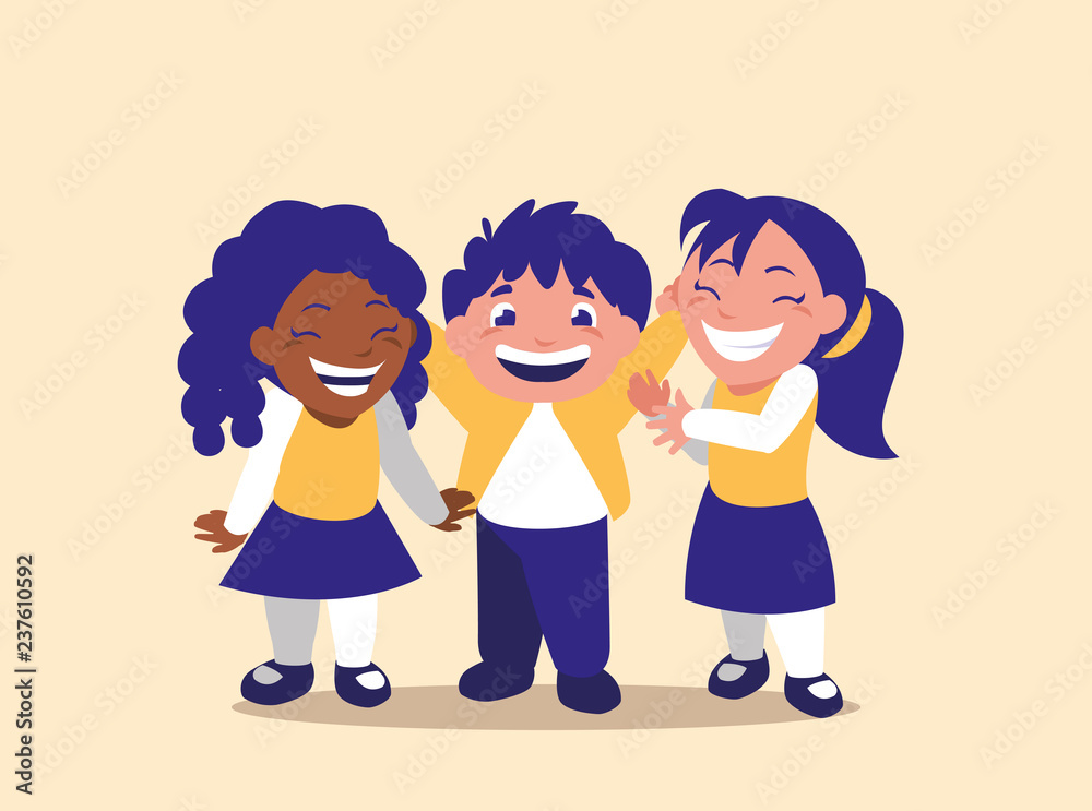 group of cute children avatar character group of cute children avatar character